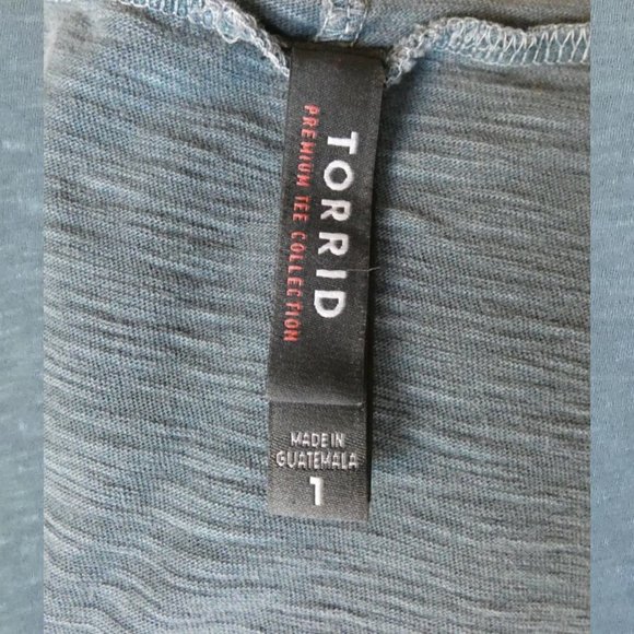 Distressed Blue Grey Tank Top Torrid Size 1 - Picture 7 of 8